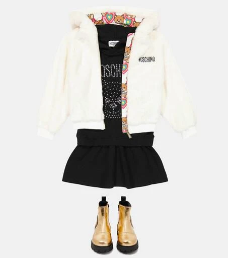 商品Moschino|缀饰棉质混纺连帽连衣裙,价格¥1066,第2张图片详细描述