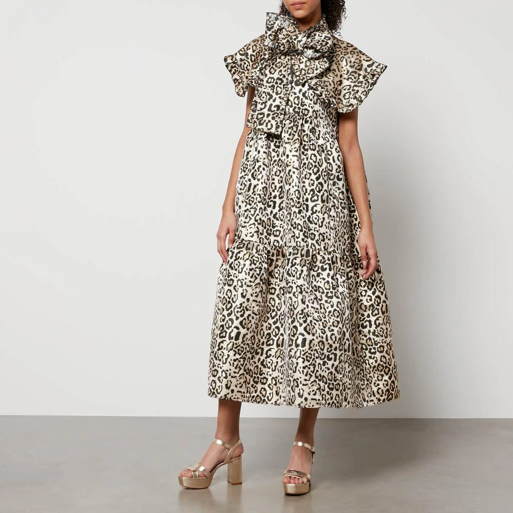 商品Sister Jane|Sister Jane Fame Leopard-Jacquard Tiered Midi Dress,价格¥1337,第1张图片