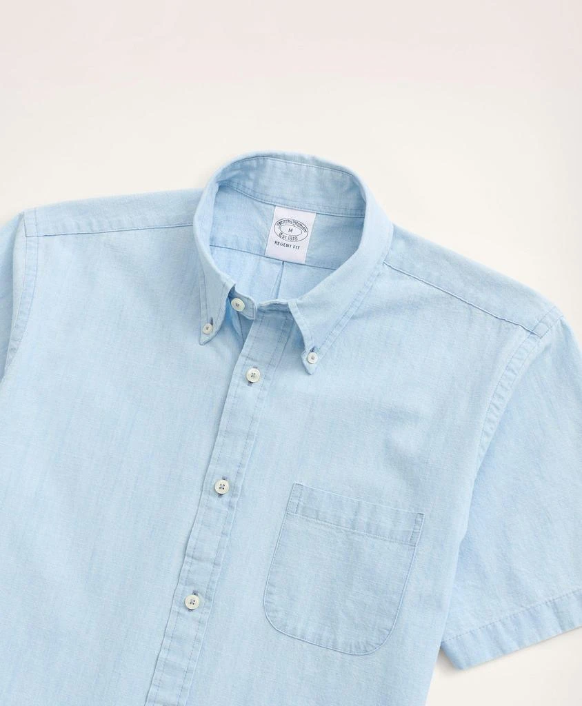 商品Brooks Brothers|Regent Regular-Fit Short-Sleeve Chambray Sport Shirt,价格¥331,第2张图片详细描述