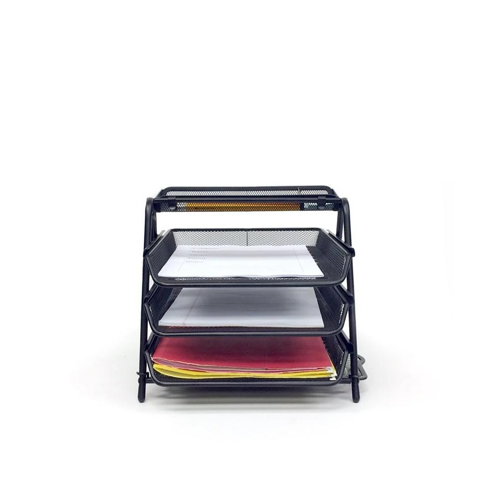 商品Mind Reader|3 Trays Desktop Document Letter Tray Organizer with Pull Out Drawer Organizer, Folders, Files, Documents, Mail,价格¥283,第2张图片详细描述