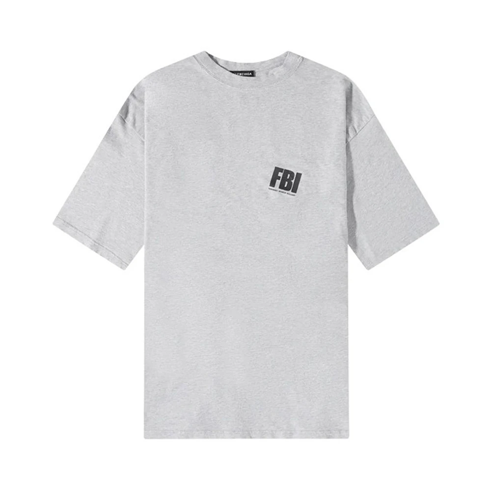 商品Balenciaga|BALENCIAGA 男士灰色棉质短袖T恤 681314-TLVG9-1380,价格¥2379,第1张图片