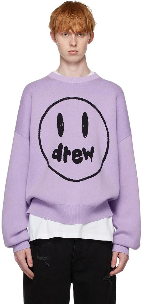 商品Drew House|SSENSE Exclusive Purple Painted Mascot Sweater,价格¥1482,第1张图片