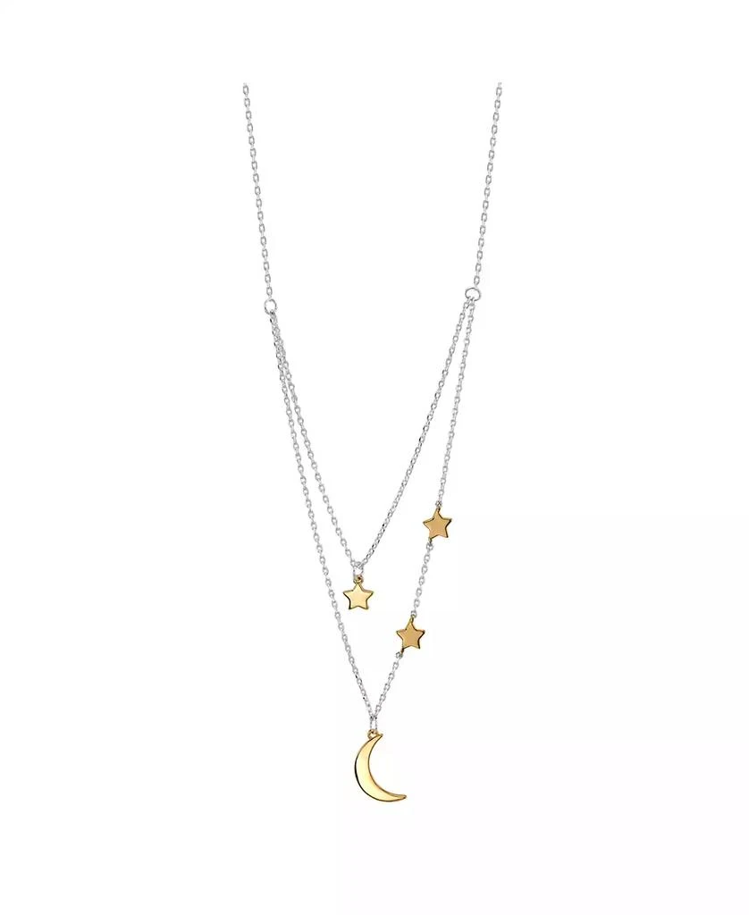 商品Unwritten|Two-Tone Plated Silver Moon and Star Layer Pendant Necklace,价格¥86,第1张图片