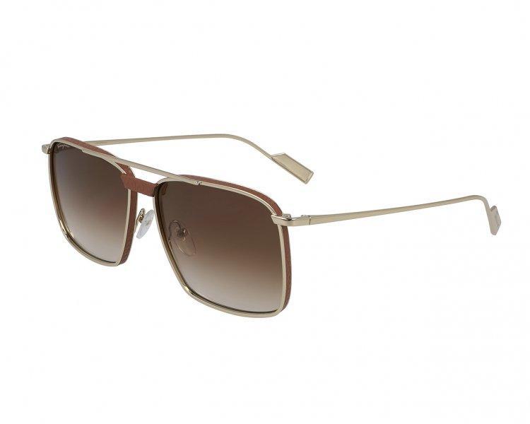 商品Salvatore Ferragamo|Brown Gradient Aviator Mens Sunglasses SF221SL 753 59,价格¥590,第1张图片