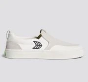 SLIP-ON PRO Off-White Canvas Vintage White Suede Black Logo Sneaker Men 商品