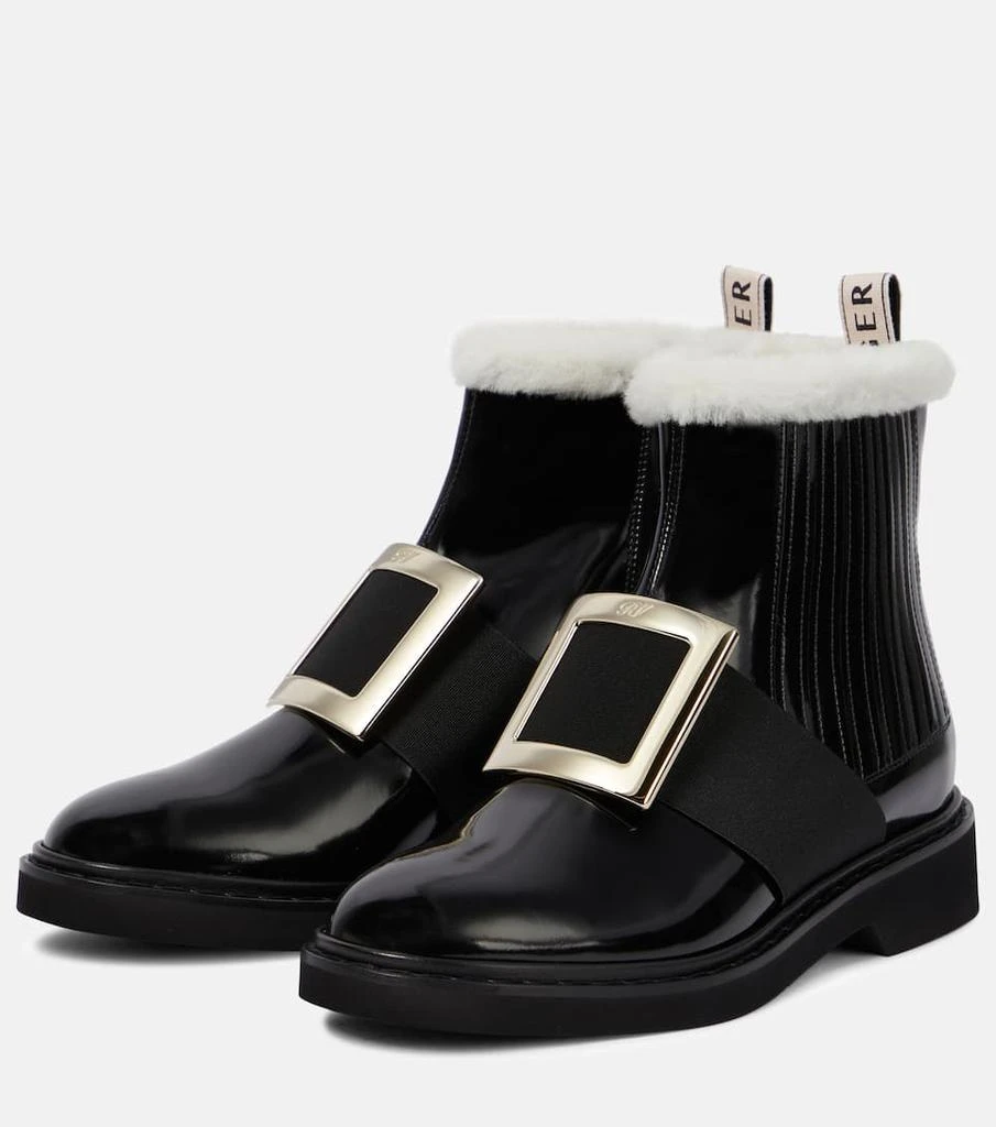 商品Roger Vivier|Viv' Rangers shearling-lined leather ankle boots,价格¥11564,第5张图片详细描述