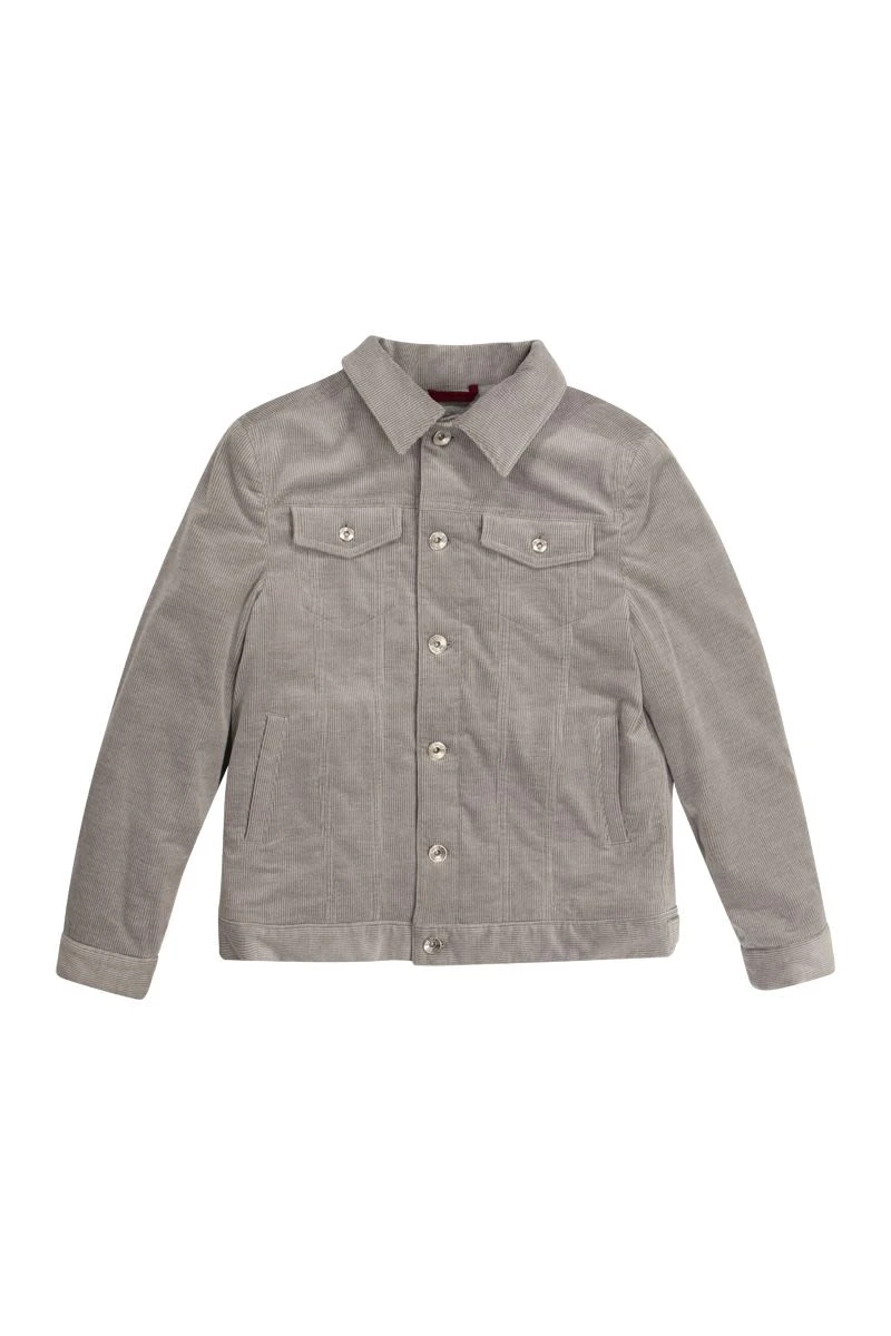 商品Brunello Cucinelli|Brunello Cucinelli 男童夹克 BQ435O948CCVP88 灰色,价格¥8031,第1张图片