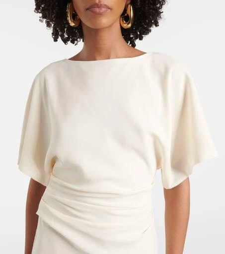 商品Staud|Amelie gathered crêpe midi dress,价格¥4803,第4张图片详细描述