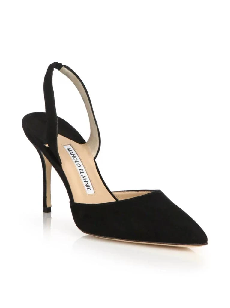 商品Manolo Blahnik|Carolyne Suede Slingback Pumps,价格¥1560,第1张图片