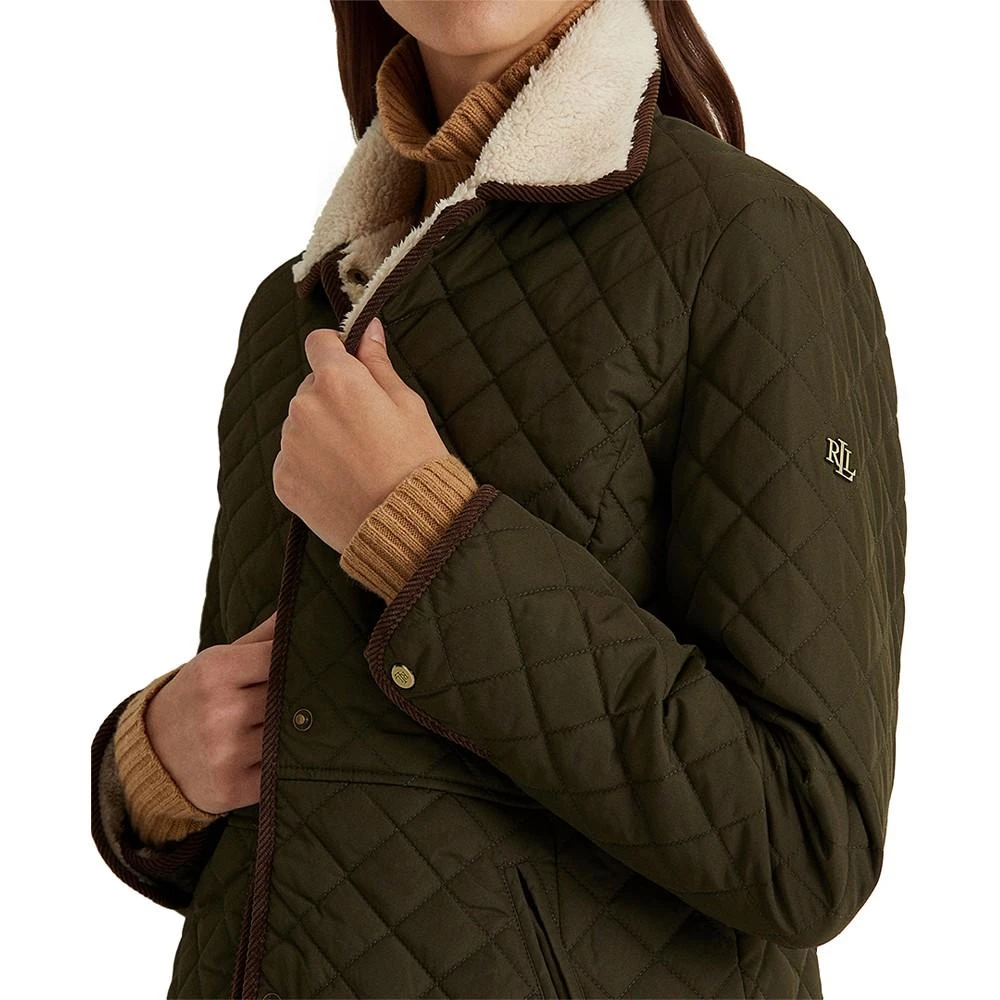 Lauren Ralph Lauren Women's Faux-Sherpa Collar Quilted Coat, Created for Macy's 3