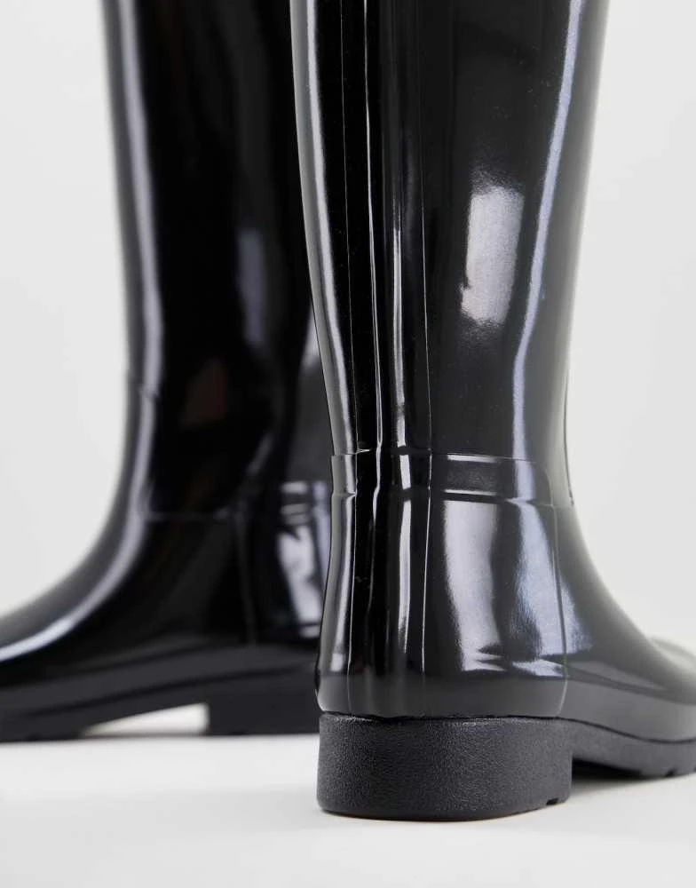 商品Hunter|Hunter Original Refined tall wellington boots in black gloss,价格¥1086,第2张图片详细描述