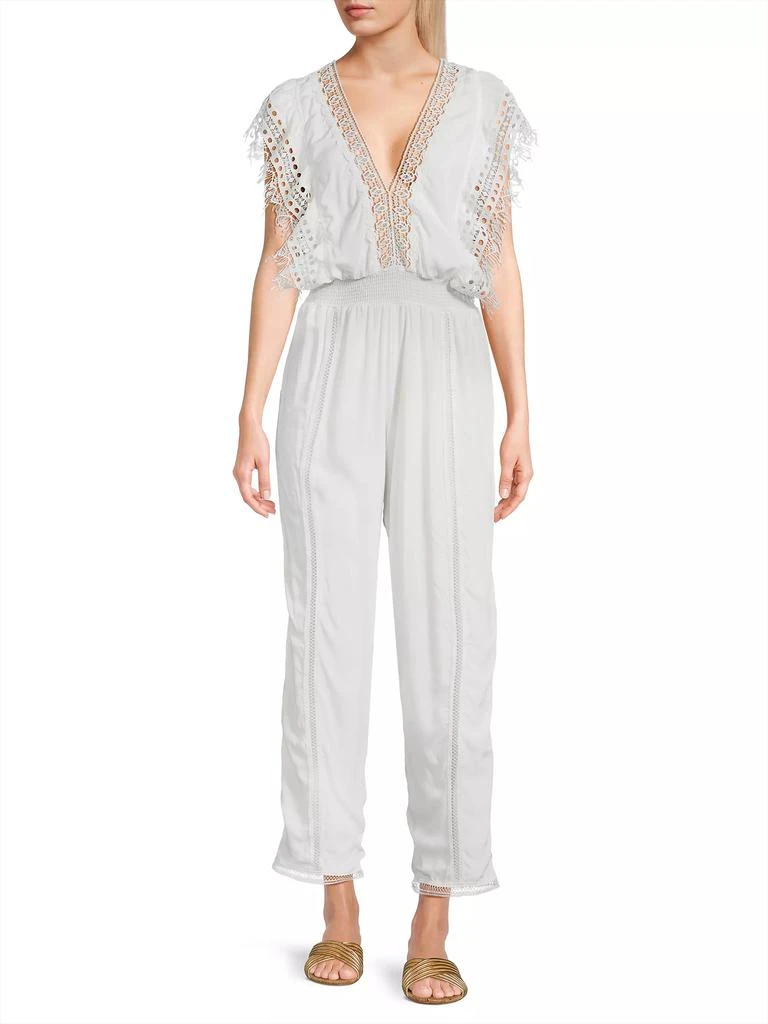 商品Peixoto|Katya Lace-Trim Cotton Jumpsuit,价格¥1935,第2张图片详细描述