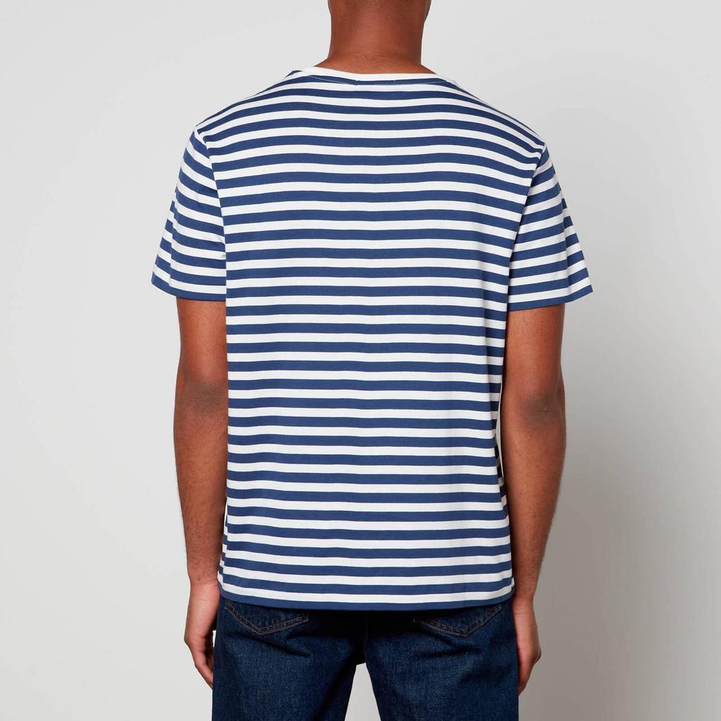 商品Ralph Lauren|Polo Ralph Lauren Men's Custom Slim Fit Jersey Striped T-Shirt - Light Navy/White,价格¥612,第4张图片详细描述