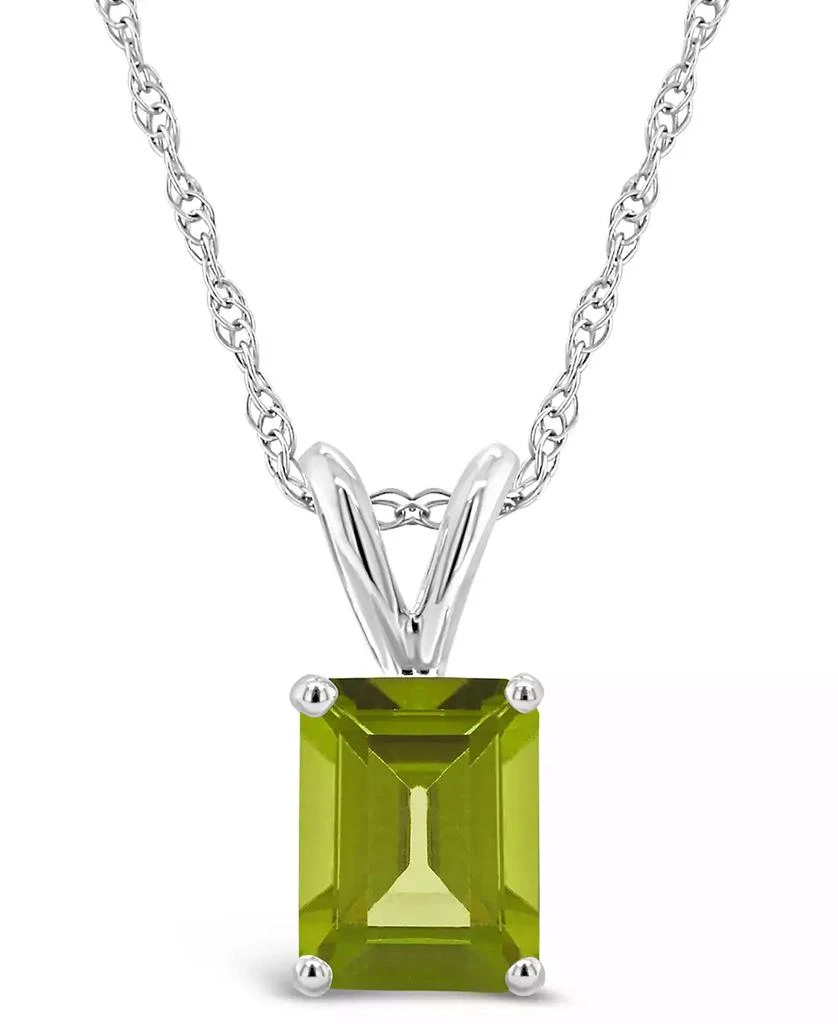 商品Macy's|Peridot (1-3/4 ct.t.w) Pendant Necklace in 14K White Gold,价格¥2094,第1张图片