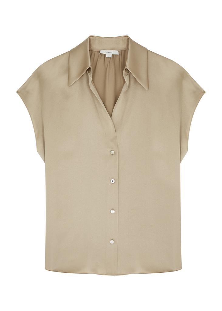 商品Vince|Sand silk-satin shirt,价格¥2810,第1张图片