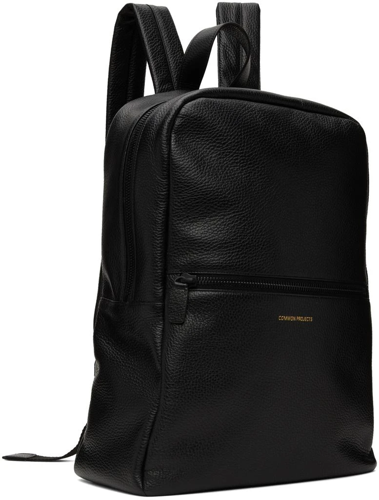 商品Common Projects|Black Textured Leather Simple Backpack,价格¥4889,第2张图片详细描述