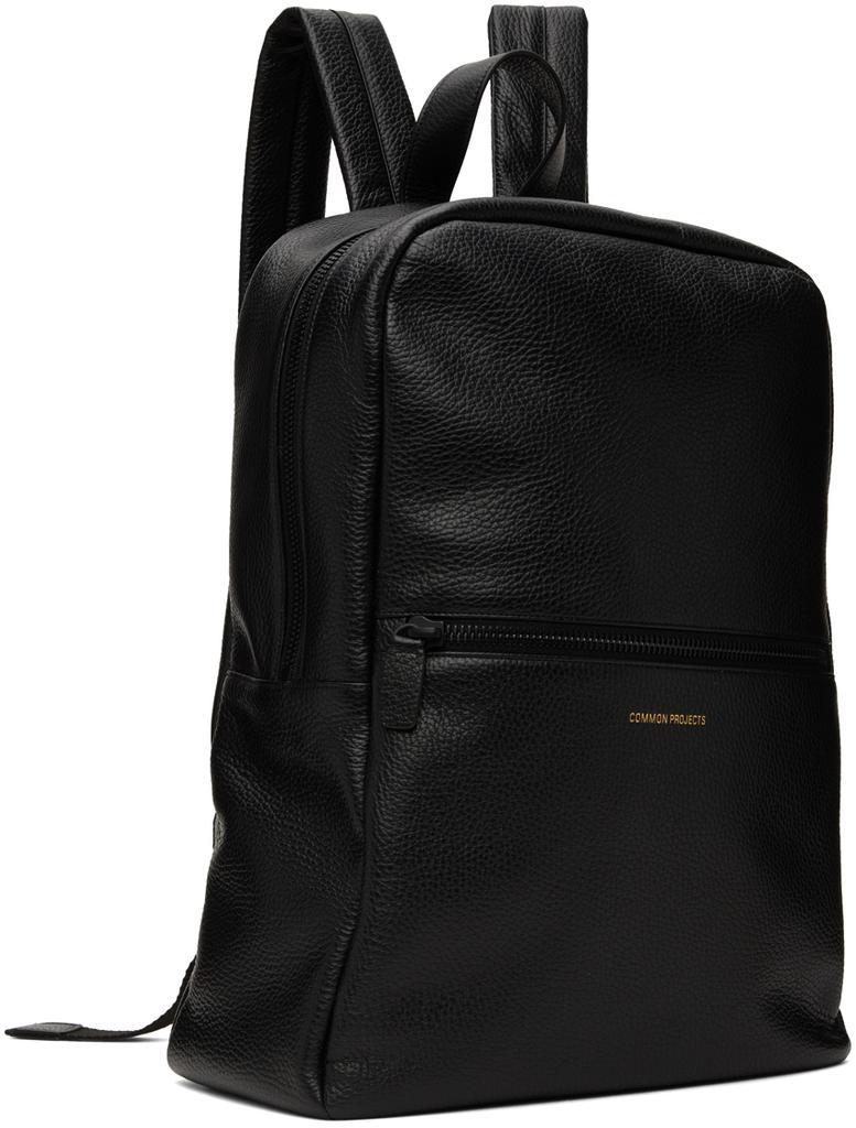 商品Common Projects|Black Textured Leather Simple Backpack,价格¥7808,第4张图片详细描述