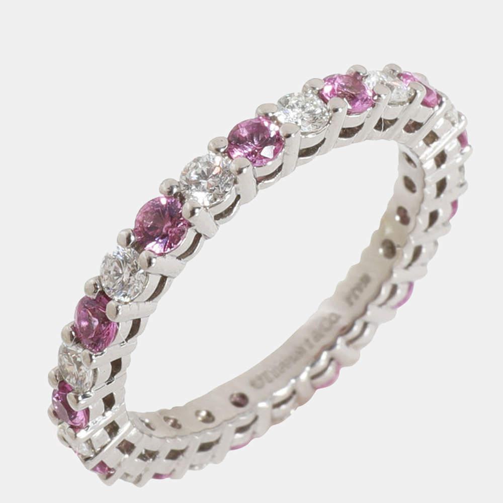 Tiffany & Co. Sapphire Diamond Band in 950 Platinum Pink 0.39 CTW Size 47商品第4张图片规格展示