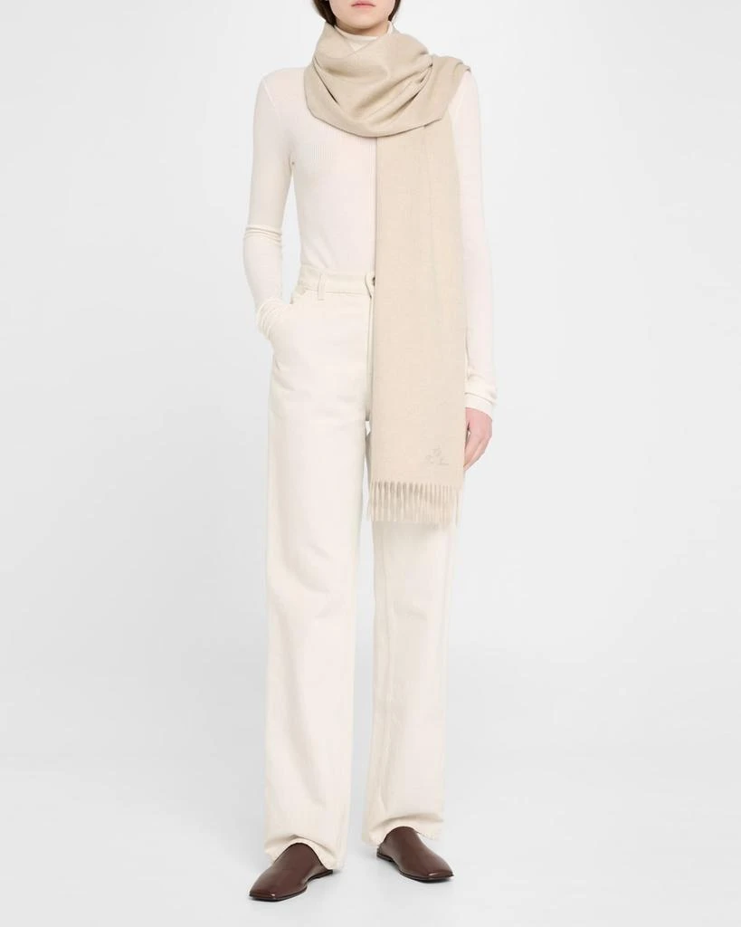 商品Loro Piana|Embroidered Logo Cashmere Scarf,价格¥6589,第2张图片详细描述
