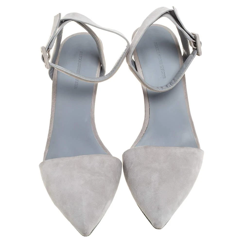 商品[二手商品] Alexander Wang|Alexander Wang Grey Suede Leather Lovisa Ankle Wrap Sandals Size 38.5,价格¥905,第3张图片详细描述