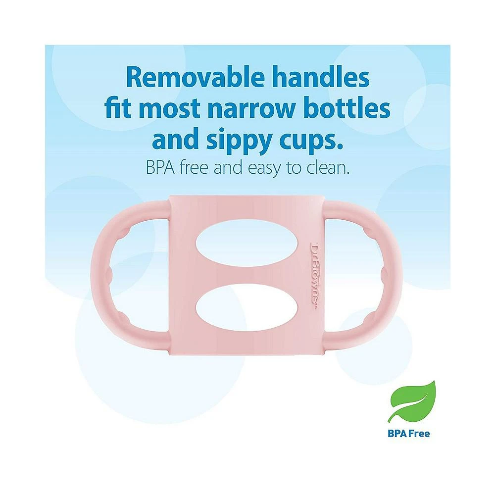 商品Dr. Browns|Narrow Sippy Baby Bottle with 100% Silicone Handles, 8oz, Pink,价格¥121,第2张图片详细描述