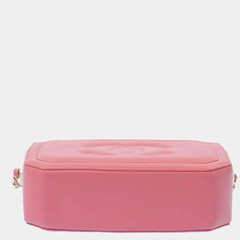 商品[二手商品] Chanel|Chanel Pink Lambskin Leather Octagon CC Logo Chain Shoulder Bag ,价格¥28767,第4张图片详细描述