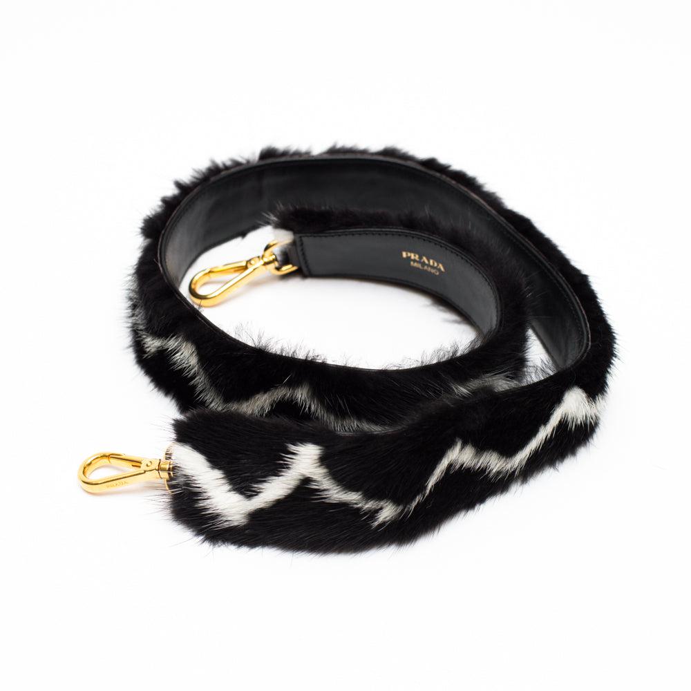 PRADA shoulder mink furry strap black商品第3张图片规格展示