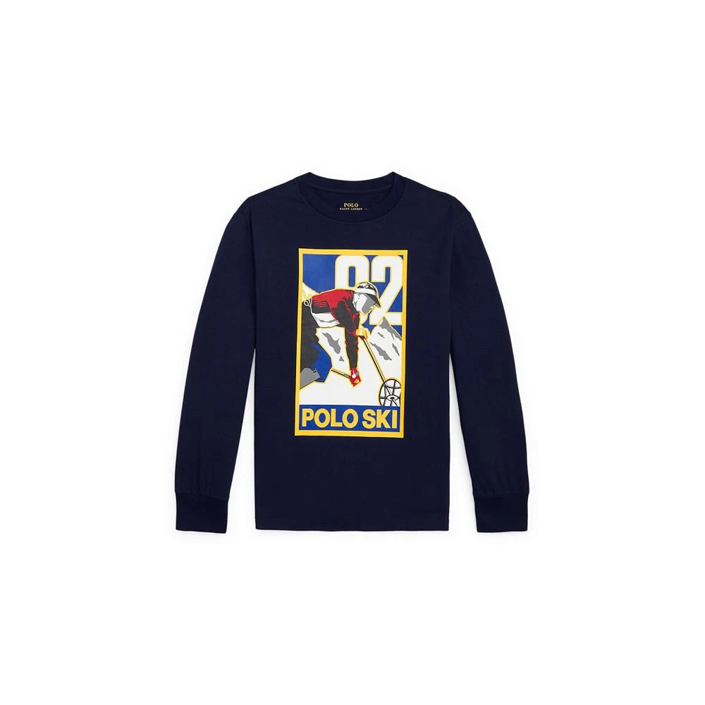 商品Ralph Lauren|Big Boys Polo Ski Cotton Long Sleeves T- shirt,价格¥244,第2张图片详细描述