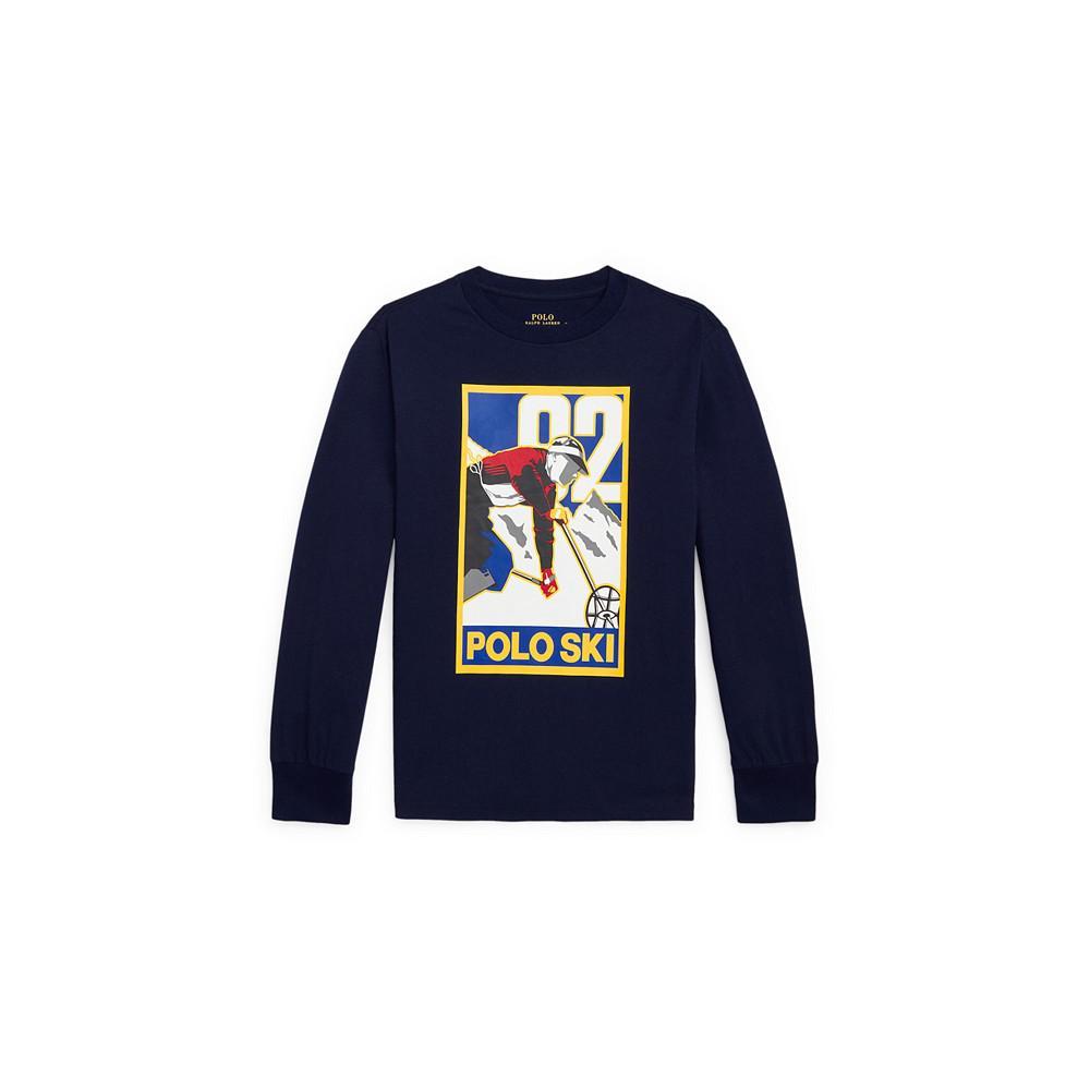 商品Ralph Lauren|Big Boys Polo Ski Cotton Long Sleeves T- shirt,价格¥331,第1张图片