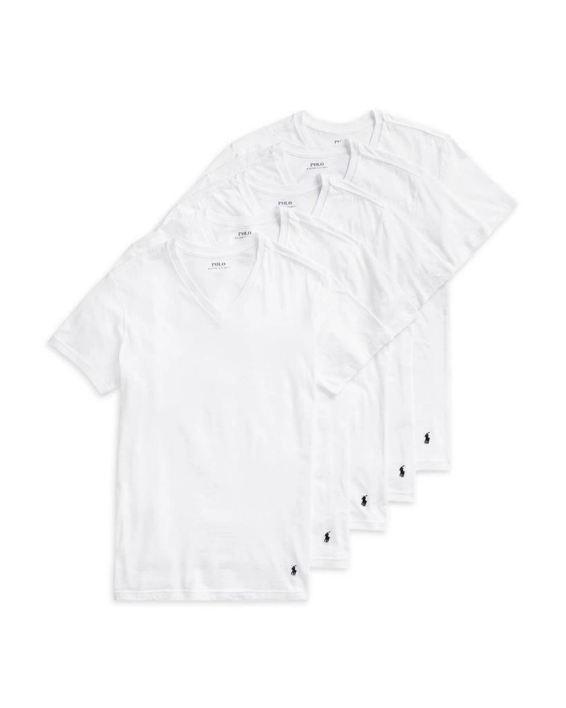 商品Ralph Lauren|Slim Fit V-Neck Undershirt, Pack of 5,价格¥481,第1张图片