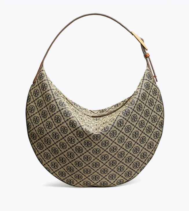 汤丽柏琦T Monogram  撞色压花女士单肩新月包（香港仓发货） 商品