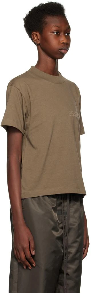 商品Essentials|Brown Flocked T-Shirt,价格¥241,第2张图片详细描述