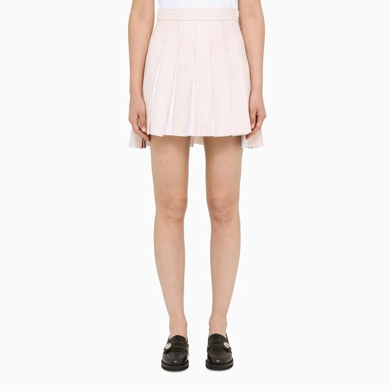 商品Thom Browne|Pink and white pleated skirt,价格¥3257,第1张图片