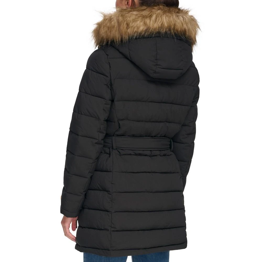 商品Tommy Hilfiger|Women's Belted Faux-Fur-Trim Hooded Puffer Coat, Created for Macy's,价格¥707,第4张图片详细描述