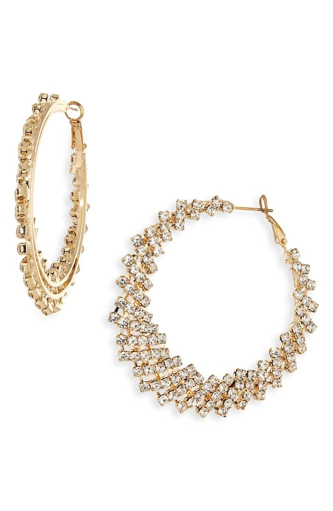 商品Tasha|Crystal Graduated Hoop Earrings,价格¥122,第1张图片