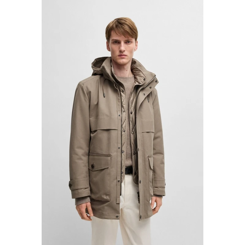 商品Hugo Boss|Hugo Boss雨果BOSS CAMEL 男士米色棉质羽绒服,价格¥14424,第1张图片