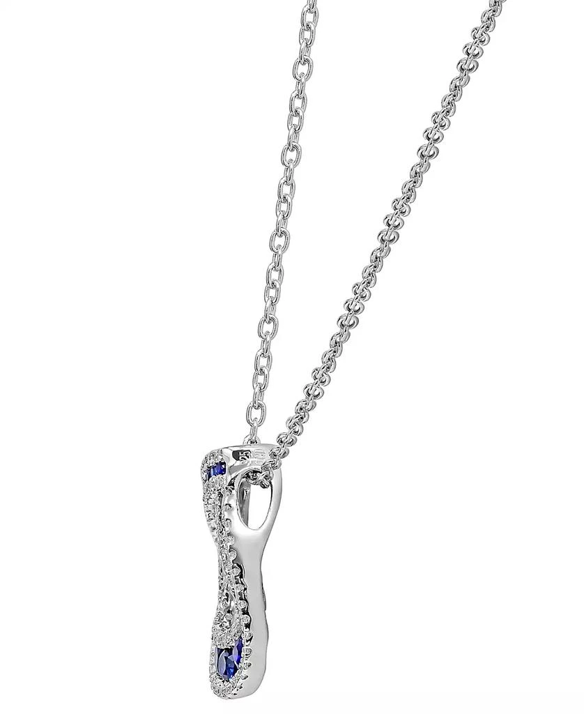 商品Macy's|Lab-Grown Sapphire (1-1/2 ct. t.w.) & Cubic Zirconia Teardrop 18" Pendant Necklace in Sterling Silver,价格¥806,第2张图片详细描述