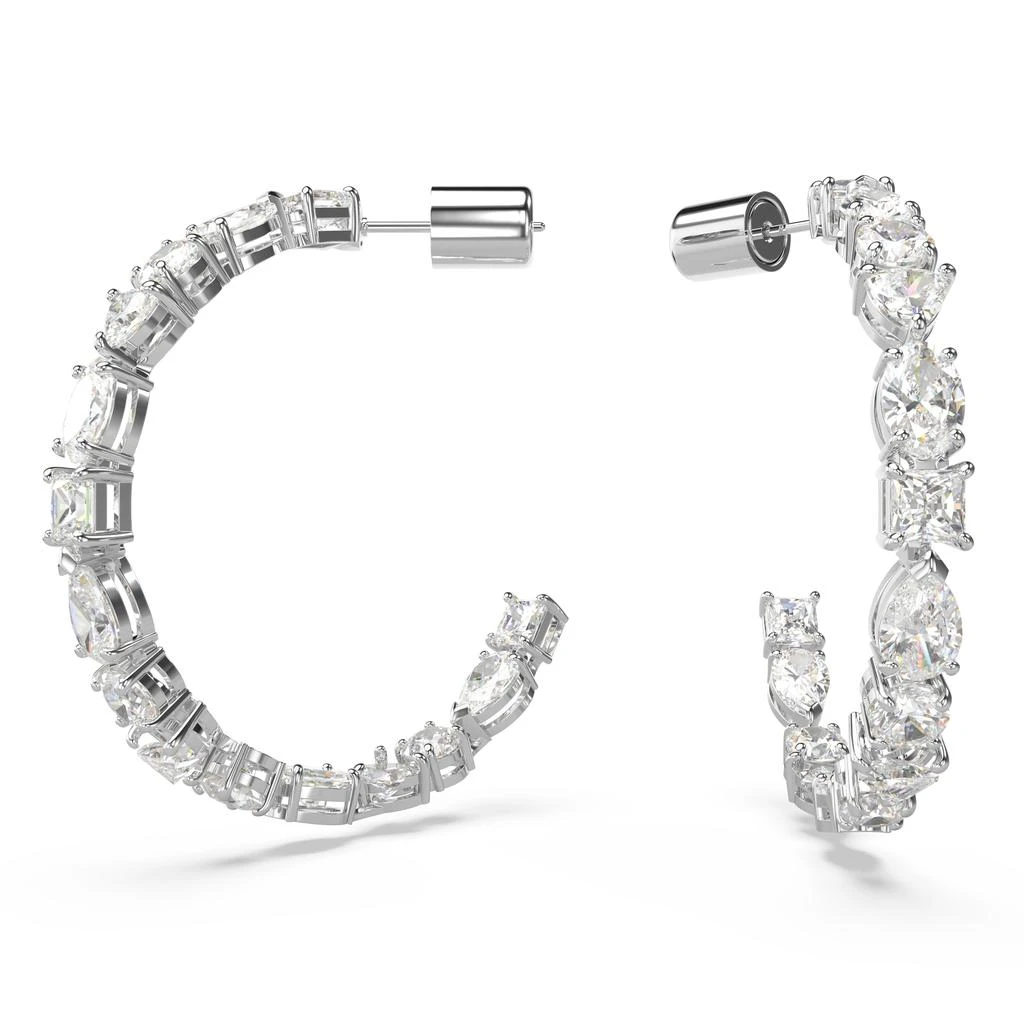商品Swarovski|Tennis deluxe hoop earrings mixed cuts white rhodium plated,价格¥1400,第1张图片