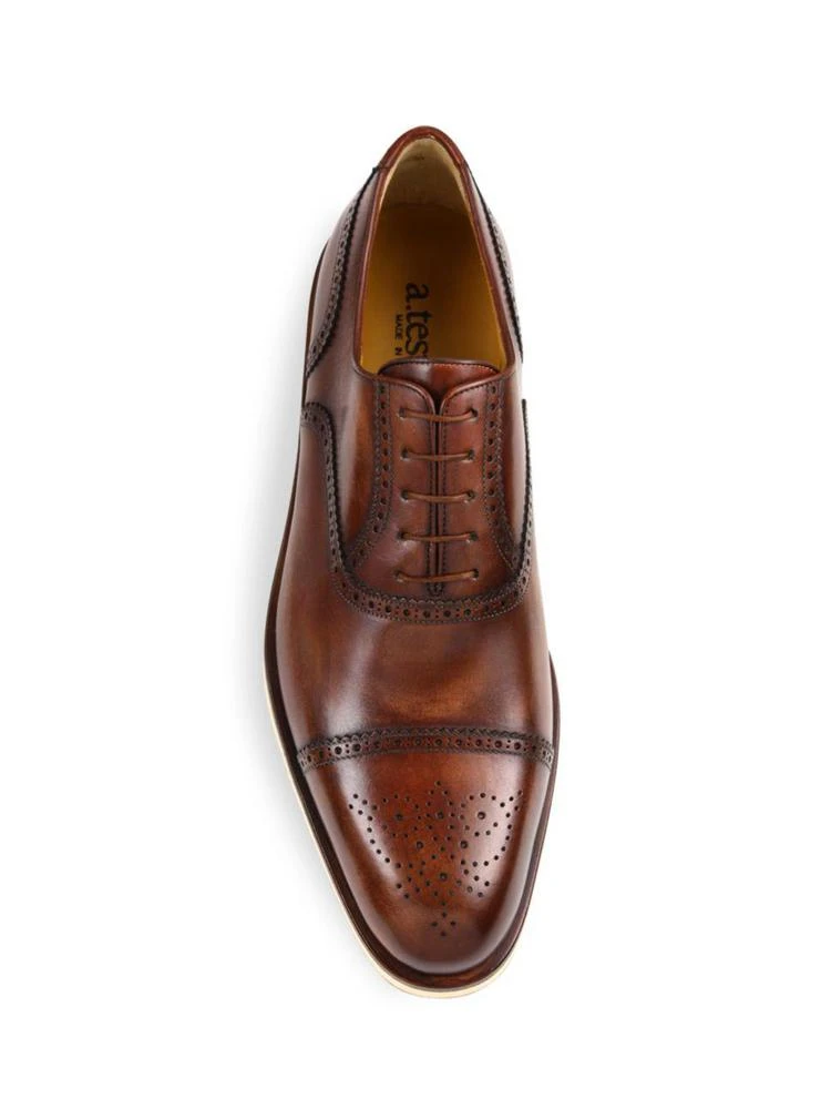 商品A. Testoni|A. Testoni - Brogue Delave   Leather Oxfords,价格¥3169,第5张图片详细描述