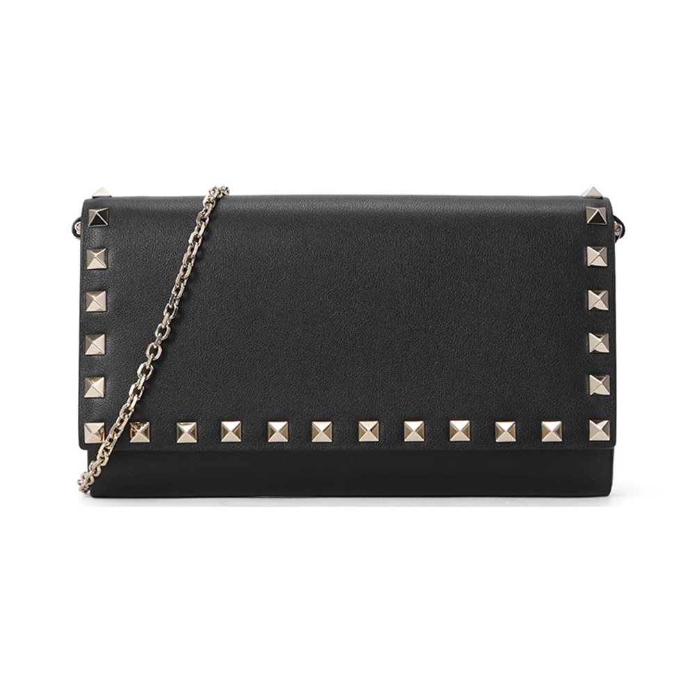 商品Valentino|VALENTINO 女士黑色牛皮链式手拿单肩斜跨包 RW2P0652-BOL-0NO,价格¥4610,第1张图片