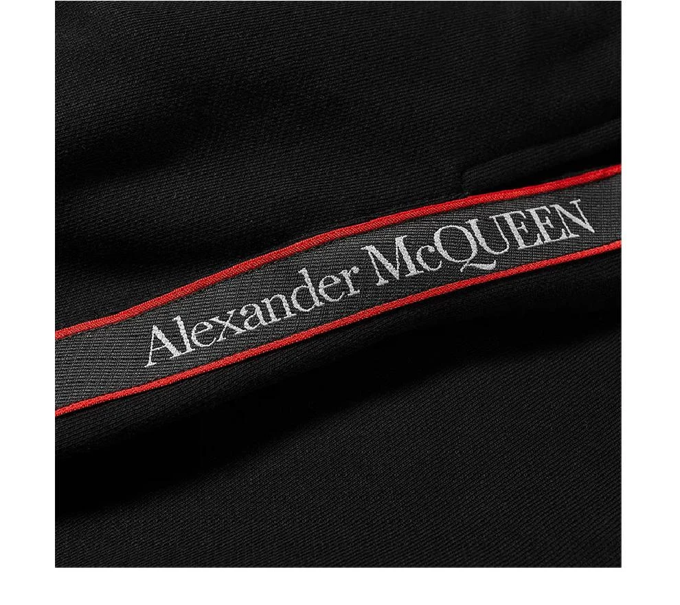 商品Alexander McQueen|男士黑色Selvedge Logo织带弹性松紧休闲运动短裤【香港仓极速发货】,价格¥4119,第5张图片详细描述