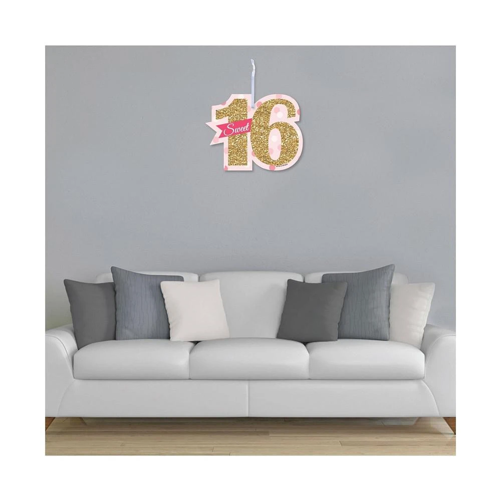商品Big Dot of Happiness|Sweet 16 - Hanging Porch 16th Birthday Party Outdoor Front Door Decor 1 Pc Sign,价格¥134,第3张图片详细描述