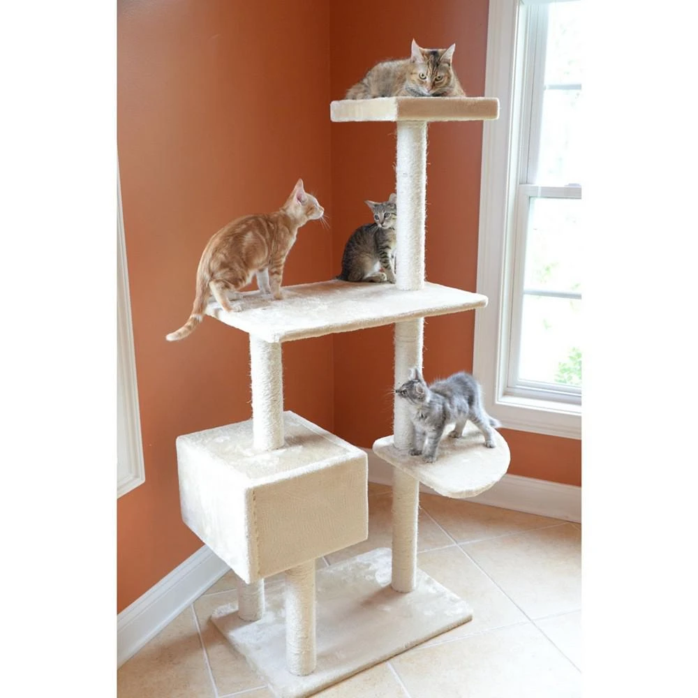 商品Macy's|57-Inch Real Wood Cat Tree With Perch & Playhouse,价格¥1015,第2张图片详细描述