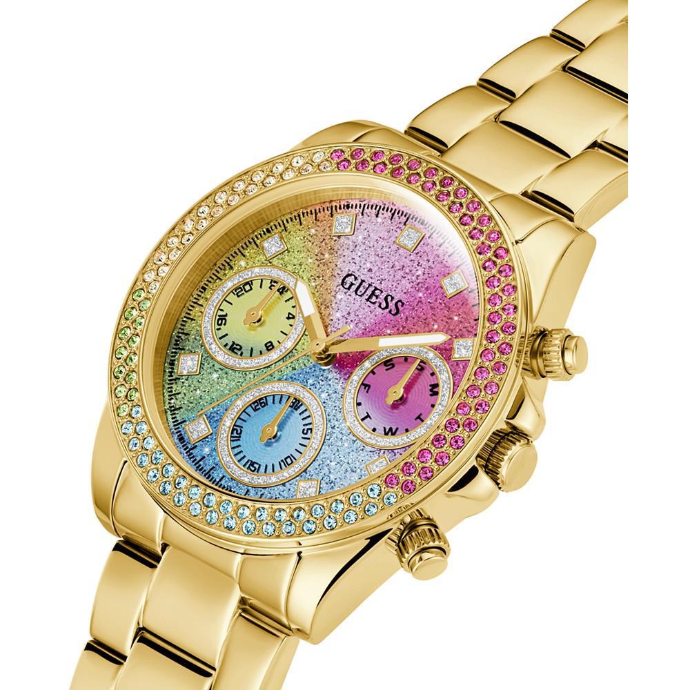商品GUESS|Women's Gold-Tone Glitz Stainless Steel Bracelet Watch, 38mm,价格¥1347,第6张图片详细描述