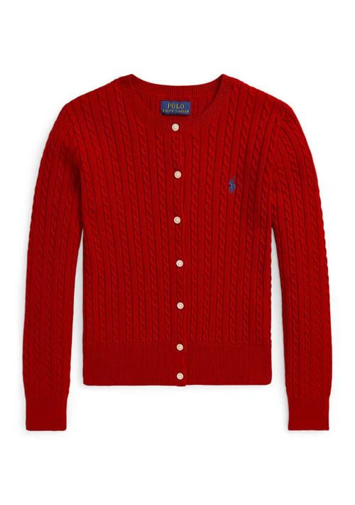 商品Ralph Lauren|Lauren Childrenswear Girls 7 16 Mini Cable Cotton Cardigan,价格¥313,第1张图片