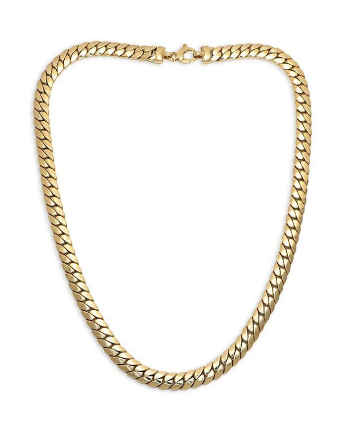 商品Alberto Amati|14K Yellow Gold Herringbone Curb Link Necklace, 18",价格¥25676,第3张图片详细描述