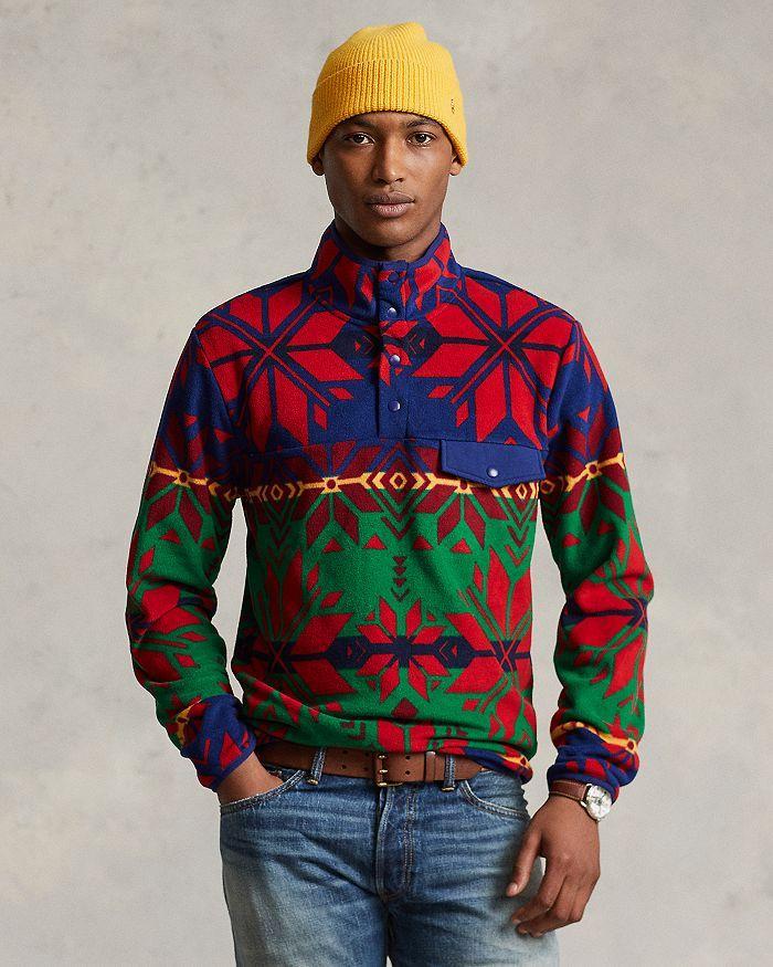 商品Ralph Lauren|Fleece Geo-Print Half-Snap Mock Neck Sweatshirt,价格¥1234,第5张图片详细描述