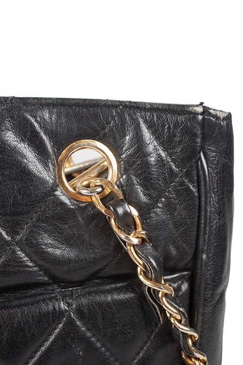 Chanel Black Quilted Leather Vintage Tote商品第5张图片规格展示