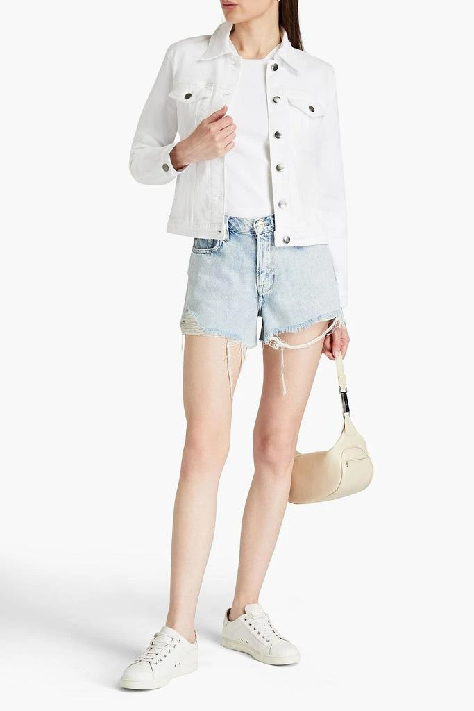 商品FRAME|Distressed faded denim shorts,价格¥305,第4张图片详细描述