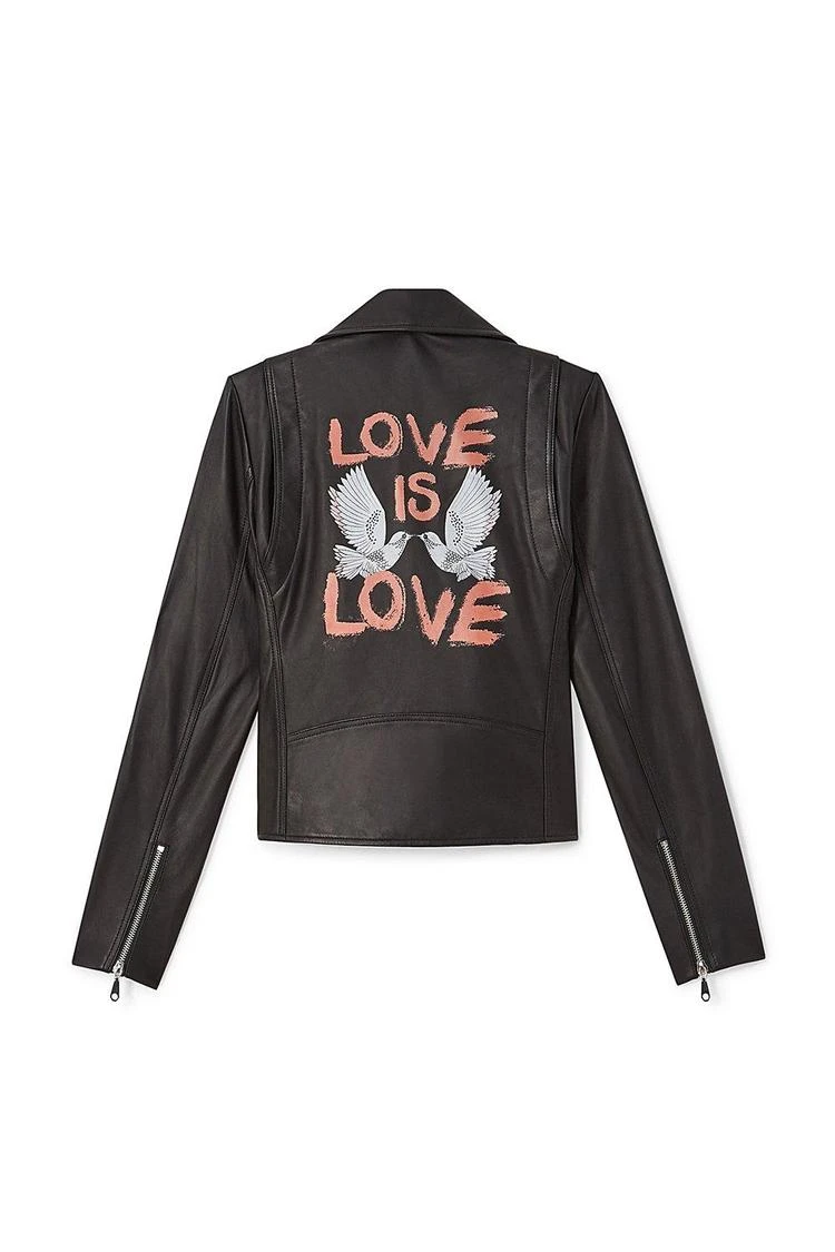 Love Doves字样Wes机车夹克 商品